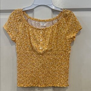 Abercrombie Kids Girls Yellow Floral Shirt Size 9/10